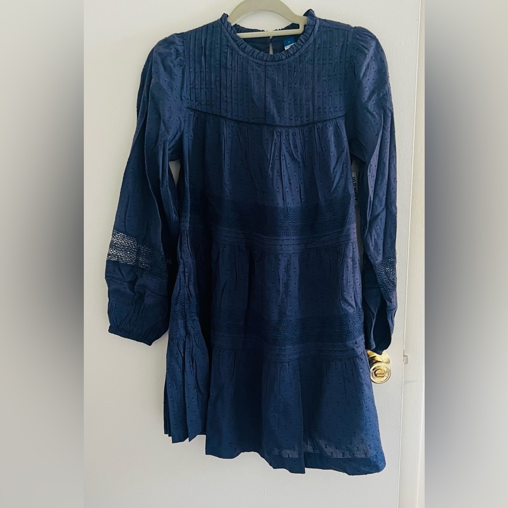 Boho Navy Blue Women's Mini Dress